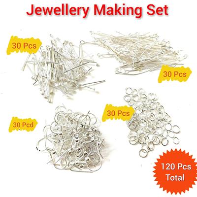 120 Pcs Making Accessories Kit for Jewellery Purpose 30 Pieces Each Item