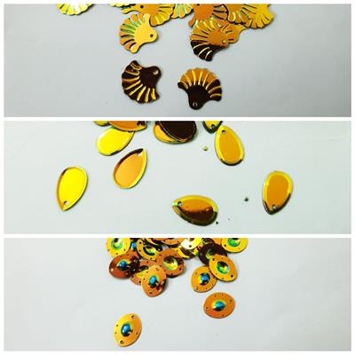 Pack of 3 Tola, (Tola Each) Sitaray in Multicolor Color Different Shapes Beautiful Loose Sequins DIY Crafts