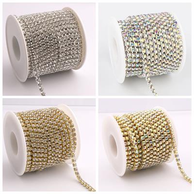 4 Gaz (1 Gaz Each)Super Shinny Crystal Rhinestones DIY Jewellery Gold Color
