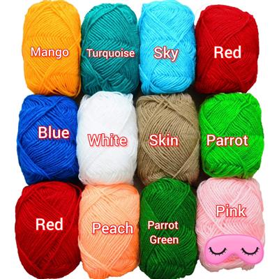 1 Pc, High Quality, Combo Wool Ball. Sweater, Hand Knitting 11 Different Colors 80-90 gm