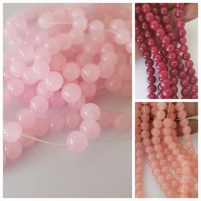 100 Pcs Round Glass High Quality Beads 8mm Craft Sets DIY, In Various Colors