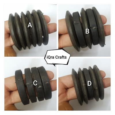 Pack of 1 Black Plastic Base For Silk Thread or Cotton Cloth Bangles, Round Shape 2.25 inch