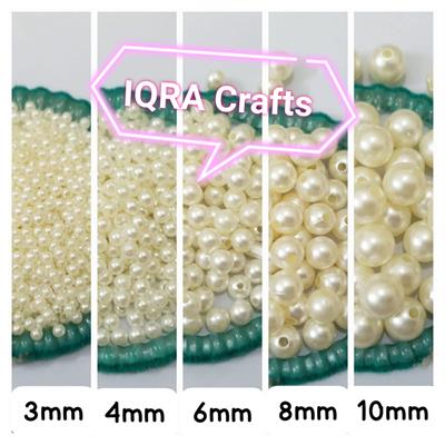 20 gm Off White Round Beads 2mm-10mm white Craft Sets DIY Findings