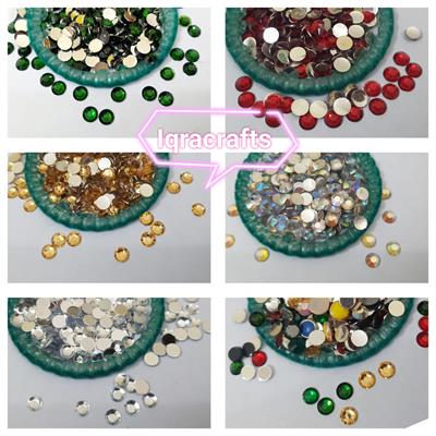 100 Plus Pcs Shiny Kundan Beads DIY Sewing Craft Sets Small Size 6mm Resins