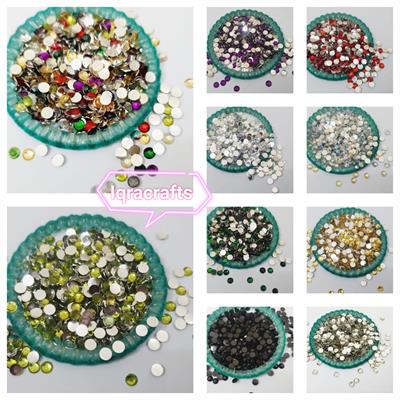 200 Plus 5mm Pcs Shiny Kundan Beads DIY Sewing Craft Sets Small Size Resins