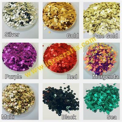 1 Tola 4mm Disc Round Sitaray in various Colors