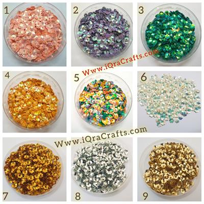 1 Tola Flower Sitaray in Various Colors, Beautiful Design, Sequins Craft Supplies 7mm