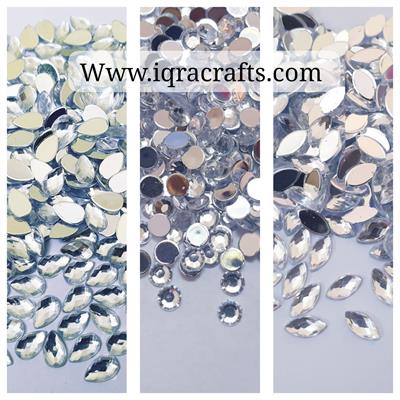 10 gm Shiny Eye/Round And Drop ShapKundan Resin Beads DIY Sewing Craft Sets