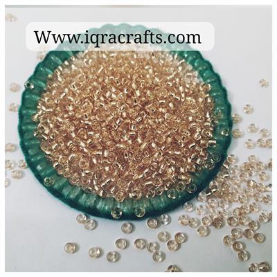 Pack of 2 Tola glass pony beads & 4mmPony Beads In RoseGold 4mm