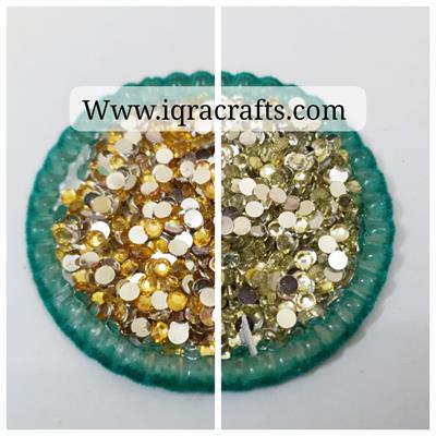10 gm Resin Back Non Hotfix Rhinestone For Clothes Decoration Crafts 3mm Gold / Greenish