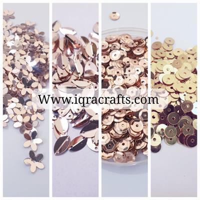 Pack Of 4 Tola (Tola Each) Beads & Sequins Beautiful Loose Sequins DIY Crafts Pink