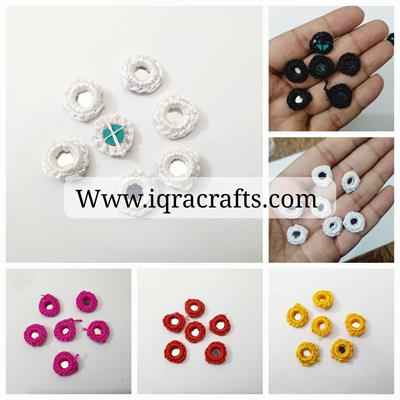 12 Pcs Glass Cover Mirror Beads For Art And Craft And Also Used In Embroidery 17mm