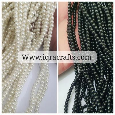 3mm 100 Plus Pcs Round Beads white Craft Sets DIY Findins in black and off white