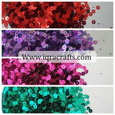 1 Tola Round Sitaray , 4mm Disc Beautiful Design, Flat Loose Sequins in Various Color