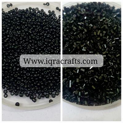 Pack of 4 Tola (2 Tola each ) 2mm Glass Round & Cut Beads, Copper Colors, Pony Beads.