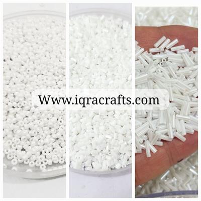 Pack Of 3 Tola (1 Tola Each) Beads Beautiful Loose Sequins DIY Crafts white