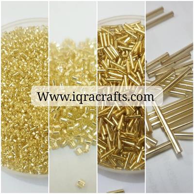 Pack Of 8 Tola (2 Tola Each) Beads Beautiful Loose Sequins DIY Crafts Dull Gold