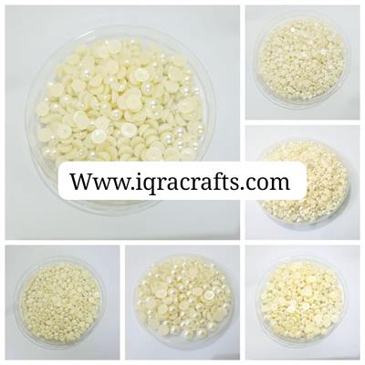 20 gm Half Round Pearl Beads Flatback Pearls for Nail Art DIY Phone Case Decoration, 