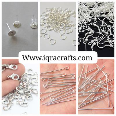 Pack of 6 (20 Pcs Each) Jewellery Raw Materia Deals, Hooks, RIngs, Locks etc
