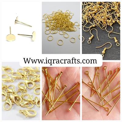 Pack of 6 (20 Pcs Each) Jewellery Raw Materia Deals, Hooks, RIngs, Locks etc