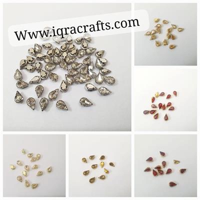  12 Pcs , Silver Crystal Faceted Drop Beads, Crafts DIY in Various Colors (5mmx10mm)