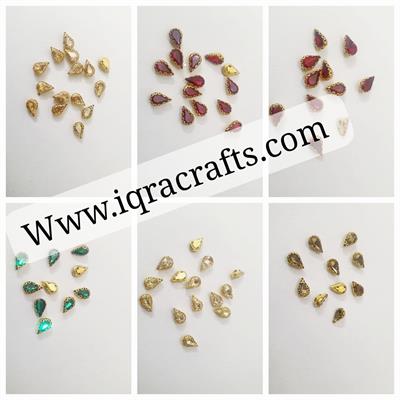  12 Pcs , Silver Crystal Faceted Drop Beads, Crafts DIY in Various Colors (5mmx10mm)