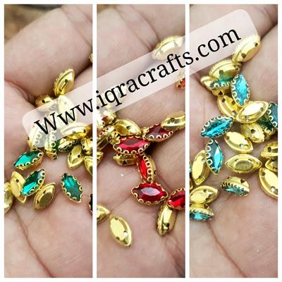 12 Pcs ,Crystal Faceted eye Beads, Crafts DIY in Various Colors (5mmx10mm) Small Size