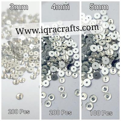 1 Pack Crystal Acrylic Sew On Rhinestones Tiny Flatback Beads DIY Crafts, Gold (3mm,4mm,5mm,8mm)