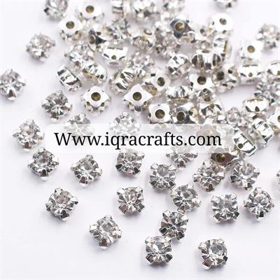 50 Pcs Crystal Acrylic Sew On Rhinestones Beads High Quality 5mm