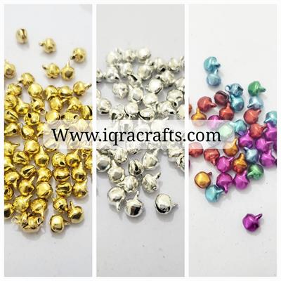 60 Pcs Embroiderymaterial Ghungroo Jingle Bell Beads for Craft DIY 6mm