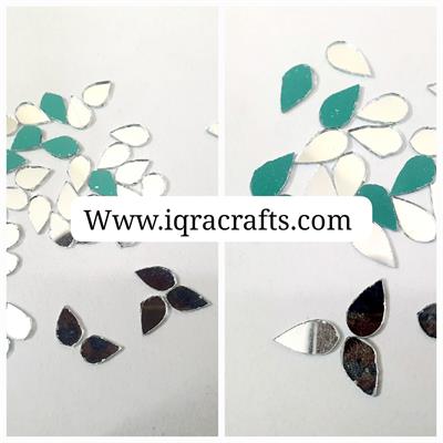 Pack of 1 (6mm/8mm) Mini Glass Drp Shape Mirror Beads For Crafts