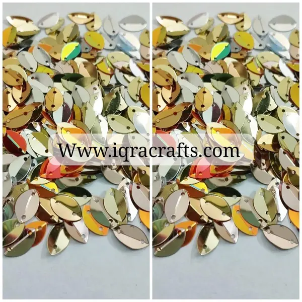 10gm Refular Size Boat Sitaray in Gold Color, Beautiful Design, Sequins Craft Supplies 10mm