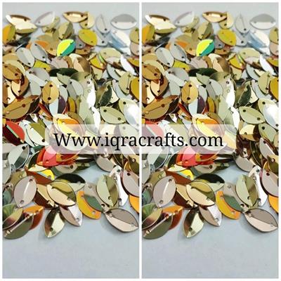 10 Gm Folded Oval Boat Shape, Regular Sequins in Mixed