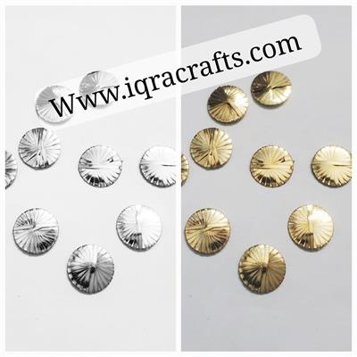 10 Pcs  Mukaish Round Beads Gold Colour For Clothing Crafts DIY