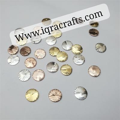 10 Pcs , 8mm Mukaish Round Beads Gold Colour For Clothing Crafts DIY