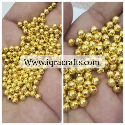 20 gm Glass Pearl Round Spacer Gold Plated Round Beads 3mm/4mm/6mm