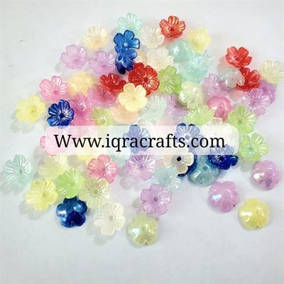 10 gm Multicolor Color Pearl flowers beads With Holes, 11mm