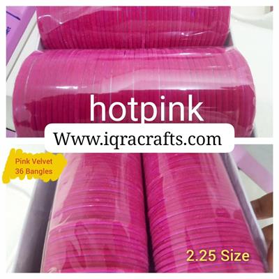 2.25 Size  Glass Bangles Covered With Velvet 3 Dozens 