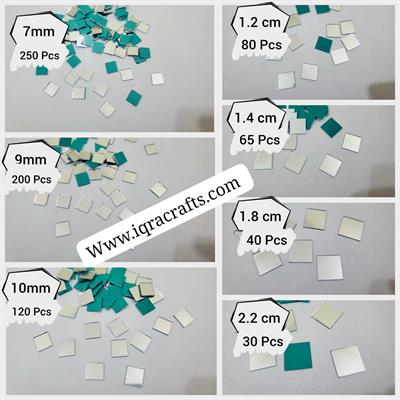 Pack of 1 Small Mini Square Craft Mirrors Mirror Mosaic Tiles, Various Sizes 7mm-2.2 cm