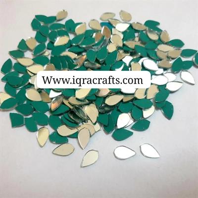 400 Pcs Leaf Shape DIY Small Craft Mirrors, Small & Big Leaf Shape Mirror 12/8 mm size 