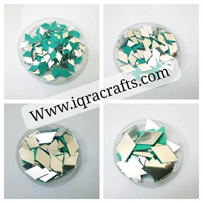 100 Pcs (25 Pcs Each) Dimond Shapes DIY Big Craft Mirrors