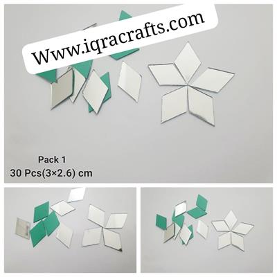Embroidery Mini Craft Mirrors, Dimond Shape, Mirror Mosaic