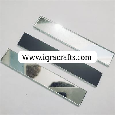 Pack Of 6 Pcs Glass Long Shape Mirror Medium Size For Art & Crafts