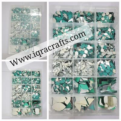All Type of Mirror Kit for Craft Work,  (18 Shape New Mirror - 4000+ pcs) silver  