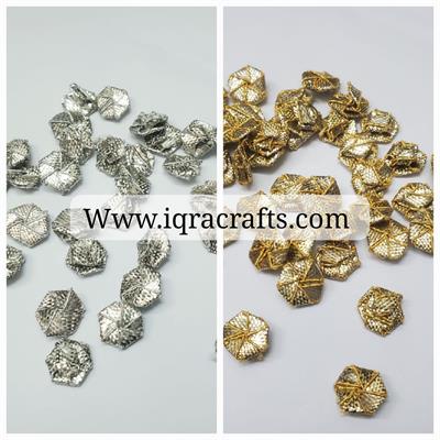 50 Pcs Embroidery Craft Material Gota Patti Flowers Small 