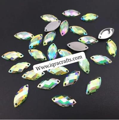 50 Pcs Multicolor Eye, Resin Flat Back Ser For Clothes Decoration Crafts (15mmx7mm)