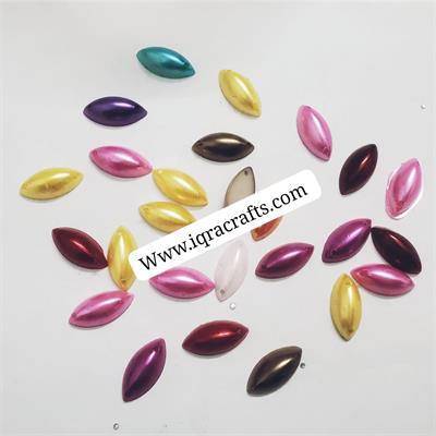 30 Pcs Eye Shape Shiny Kundan Beads DIY Sewing Craft Sets 