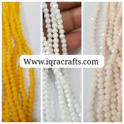 Pack of 3 (4mm) Faceted Rondell Chinese Crystal Glass Beads  Craft Sets