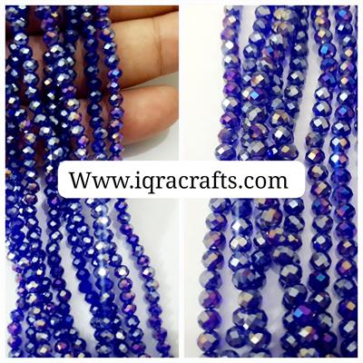 Pack of 2 (4mm/6mm) Faceted Rondell Chinese Crystal Glass Beads  Craft Sets