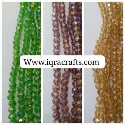 Pack of 3 (6mm) Faceted Rondell Chinese Crystal Glass Beads  Craft Sets